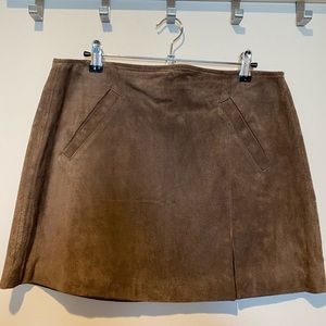 blankNYC brown suede mini skirt